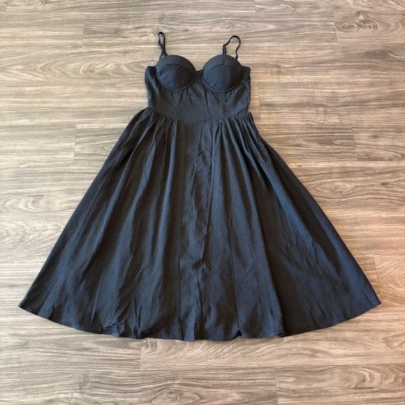 Windsor Womens NEW Blissful Afternoons Corset A-Line Midi Dress in Black - Picture 7 of 9